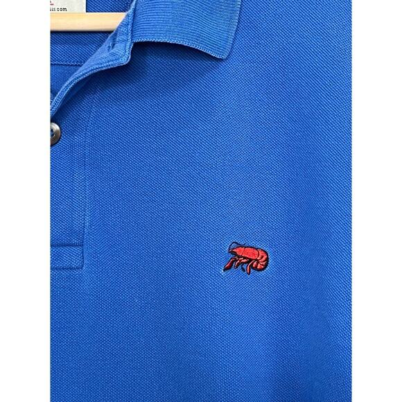 Perlis Polo Shirt Mens Medium Blue Embroidered Crawfish Logo Southern Preppy - Picture 4 of 14